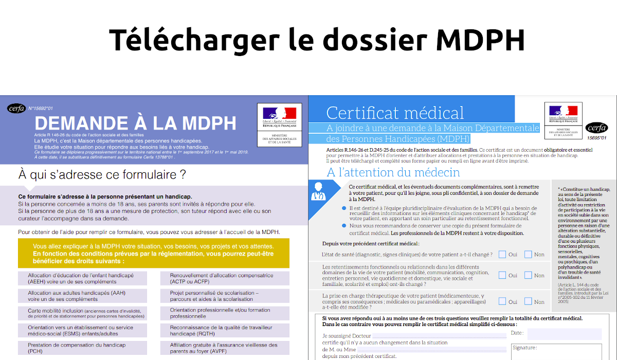 Télécharger le dossier MDPH pdf - Formulaire et certificat médical