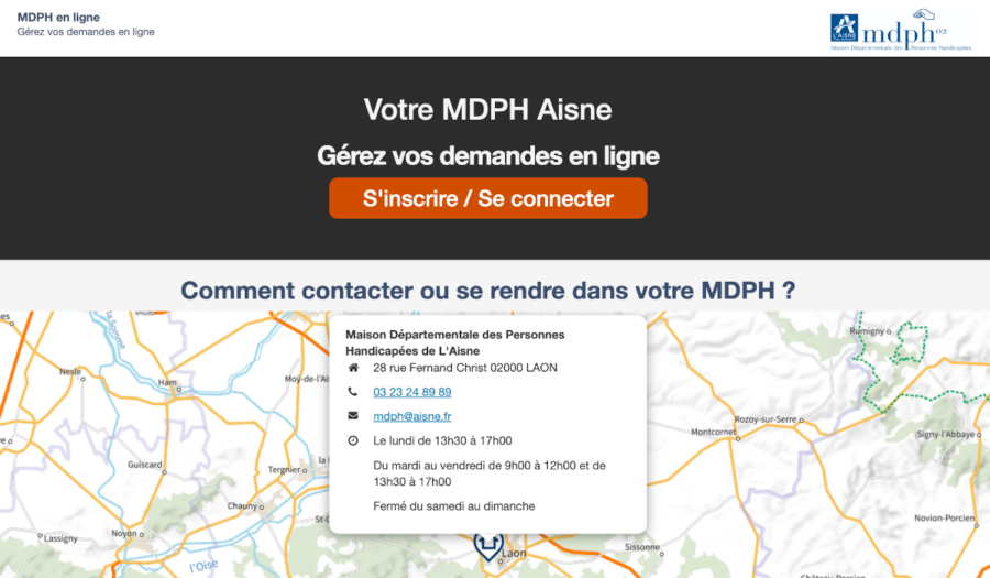 accès à l'espace MDPH Aisne en ligne