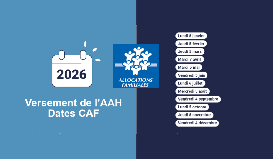 les dates versement aah caf