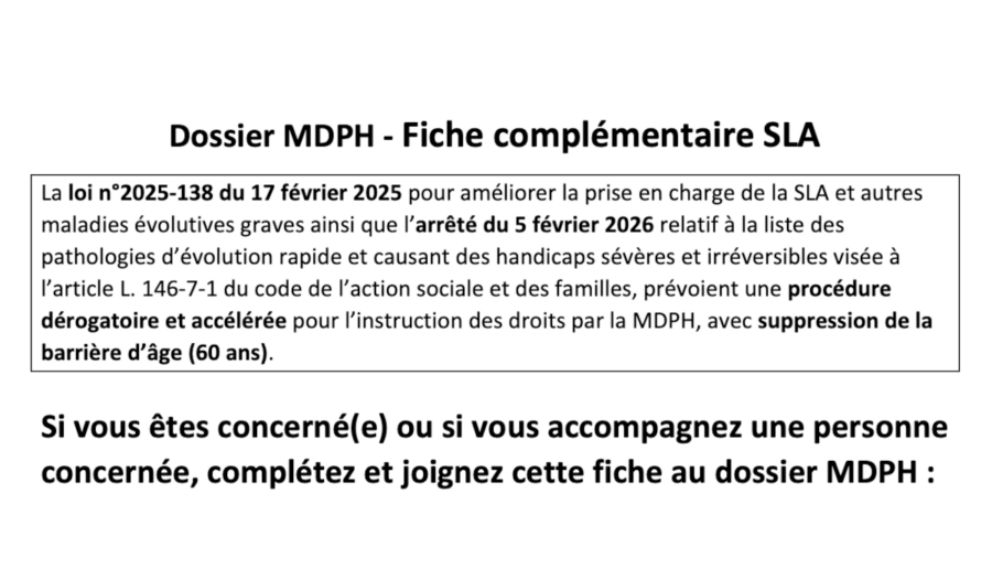 fiche complémentaire sla mdph